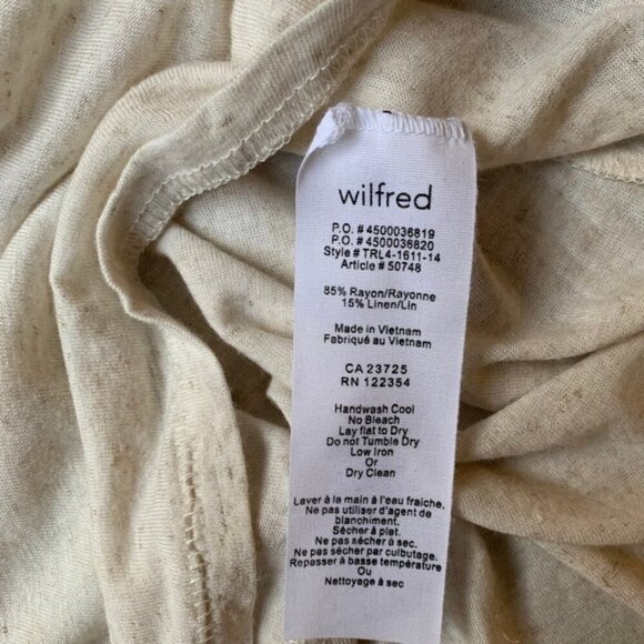 Aritzia Wilfred T-shirt Heathered Short Sleeve Linen blend Crew neck Cream XXS - Picture 11 of 12